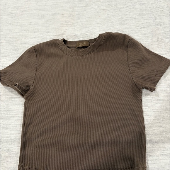 Nuuds Brown Short Sleeve Tees Versatile Cotton Blend - Picture 1 of 3